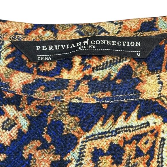 Peruvian Connection Sleeveless Midi Dress Chavin Ruched Aztec Sheath Size Medium - Picture 3 of 9